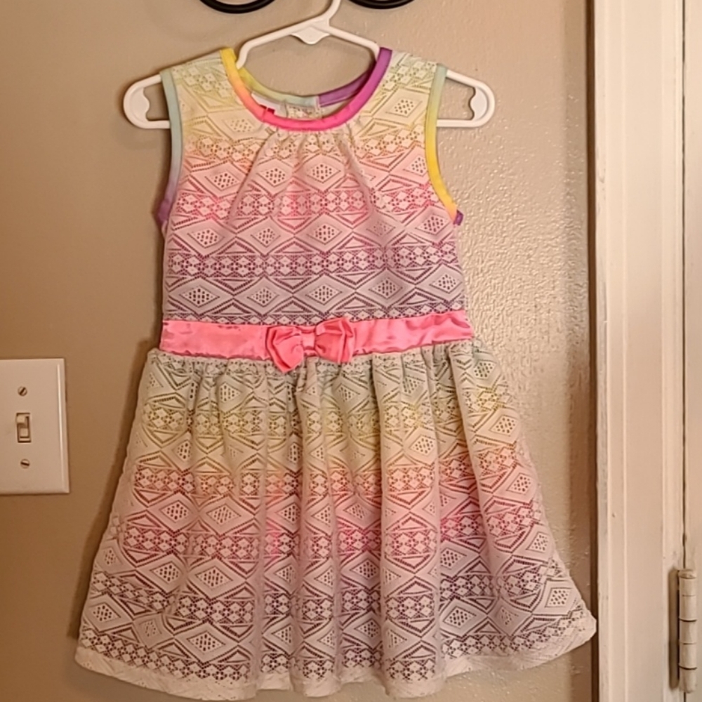 Healthtex - 3T - Rainbow Dress with Pink Bow